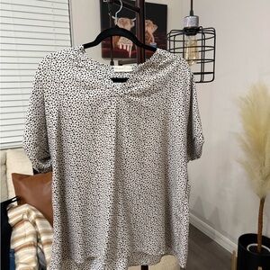 Women's Black and White Polka Dot Top